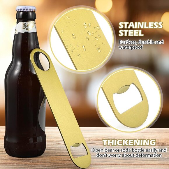 Pack of 20 Flat Bottle Opener Stainless Steel Beer Openers Blanks Heavy Duty Bar - Picture 5 of 7